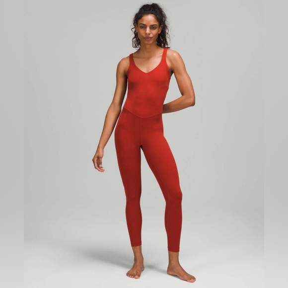 NWT Lululemon Align Bodysuit 25Cayenne orange red color jumpsuit